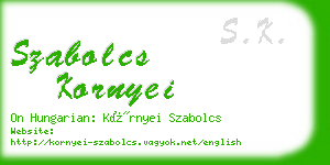 szabolcs kornyei business card